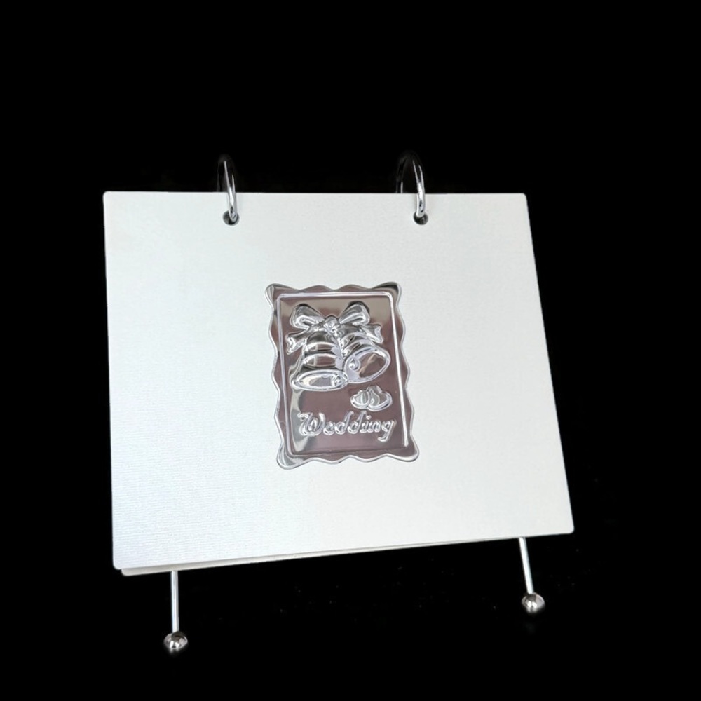 Silver Metal Wedding Stand Up Flip Album 6” x 4”